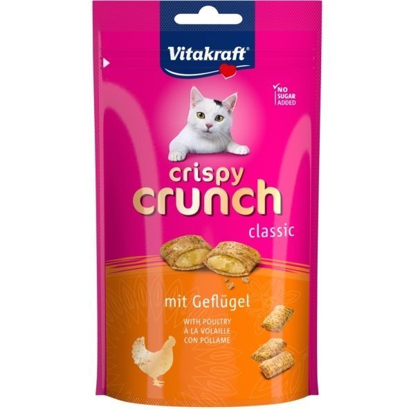 Лакомство для кошек Vitakraft Crispy Crunch подушечки с мясом птиц, 60 г