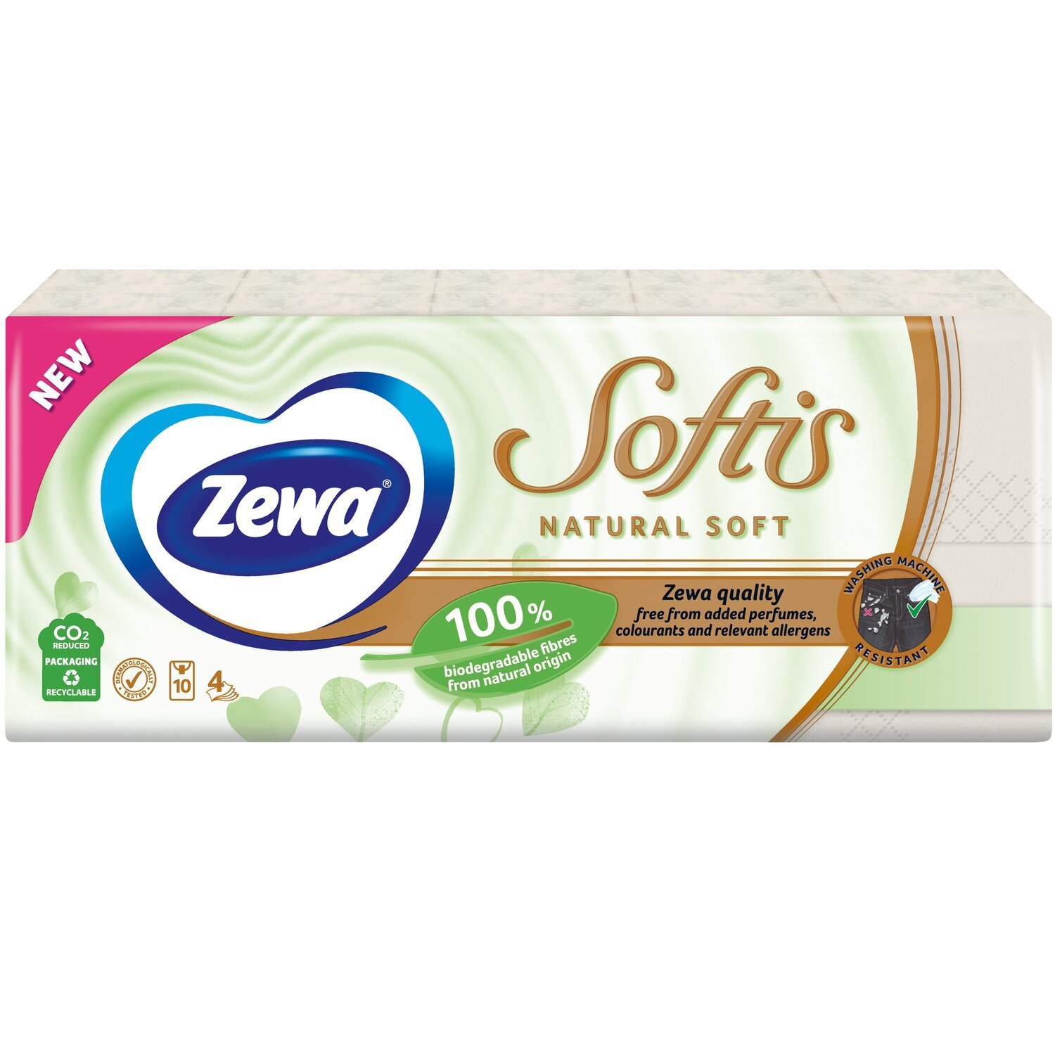 Носовые платочки Zewa Softis Natural Soft 10x9 шт фото 