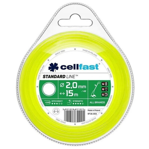 Леска косильная Cellfast 2.0 x 15м (35-003)