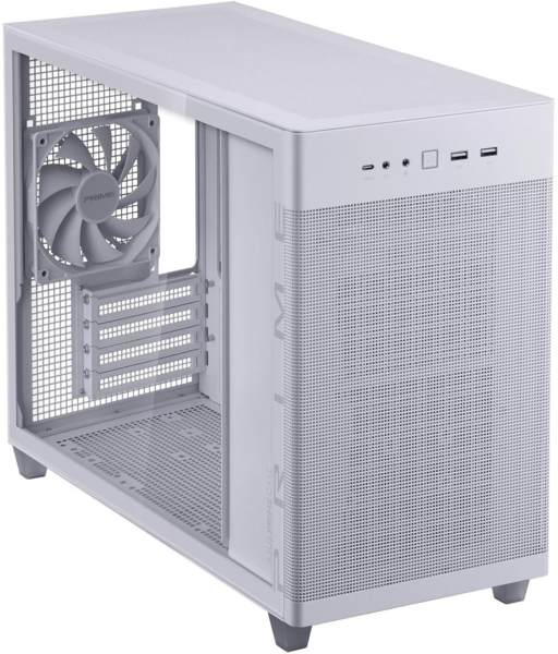 Корпус ASUS Prime AP201 Tempered Glas, без БП, 2xUSB3.2, 1xUSB Type-C, Tempered Glass side, mATX, White