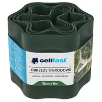 Лента газонная Cellfast, бордюрная, волнистая, 15см x 9м, темно-зеленая (30-022H)