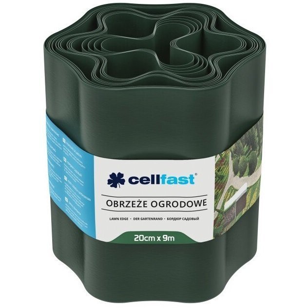 Лента газонная Cellfast, бордюрная, волнистая, 20см x 9м, темно-зеленая (30-023H) фото 1