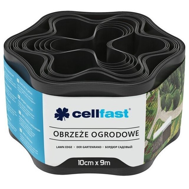 Стрічка газонна Cellfast, бордюрна, пряма, 10см x 9м, чорна (30-231H)фото