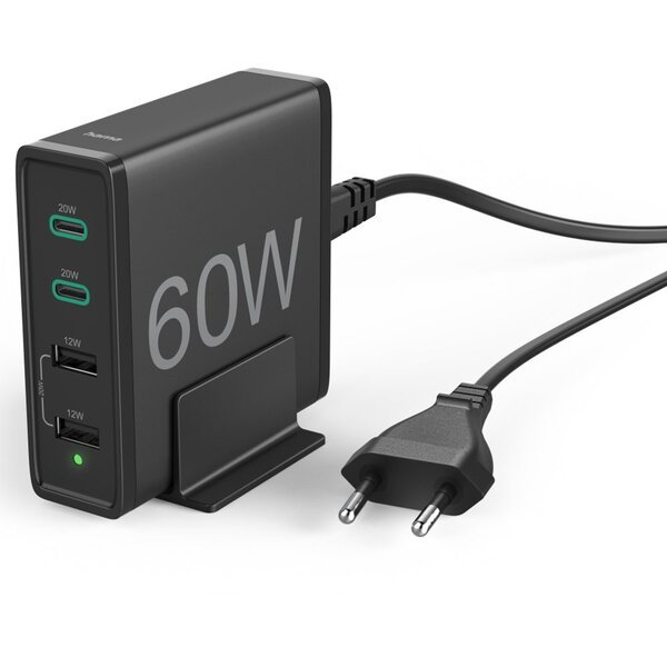 

Универсальное зарядное устройство Hama, 60W Black (00201628)
