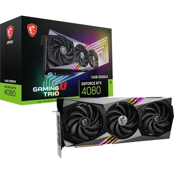 

Видеокарта MSI GeForce RTX 4080 16GB GDDR6X GAMING X TRIO (912-V511-049)