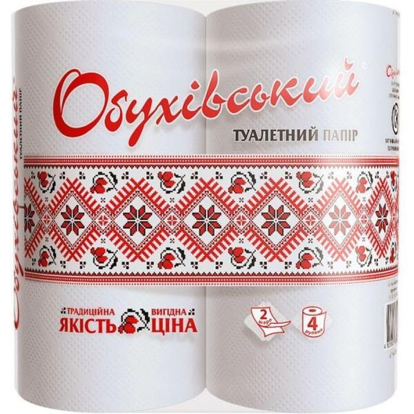 

Туалетная бумага Обуховская белая 2 слойная 4 рулона