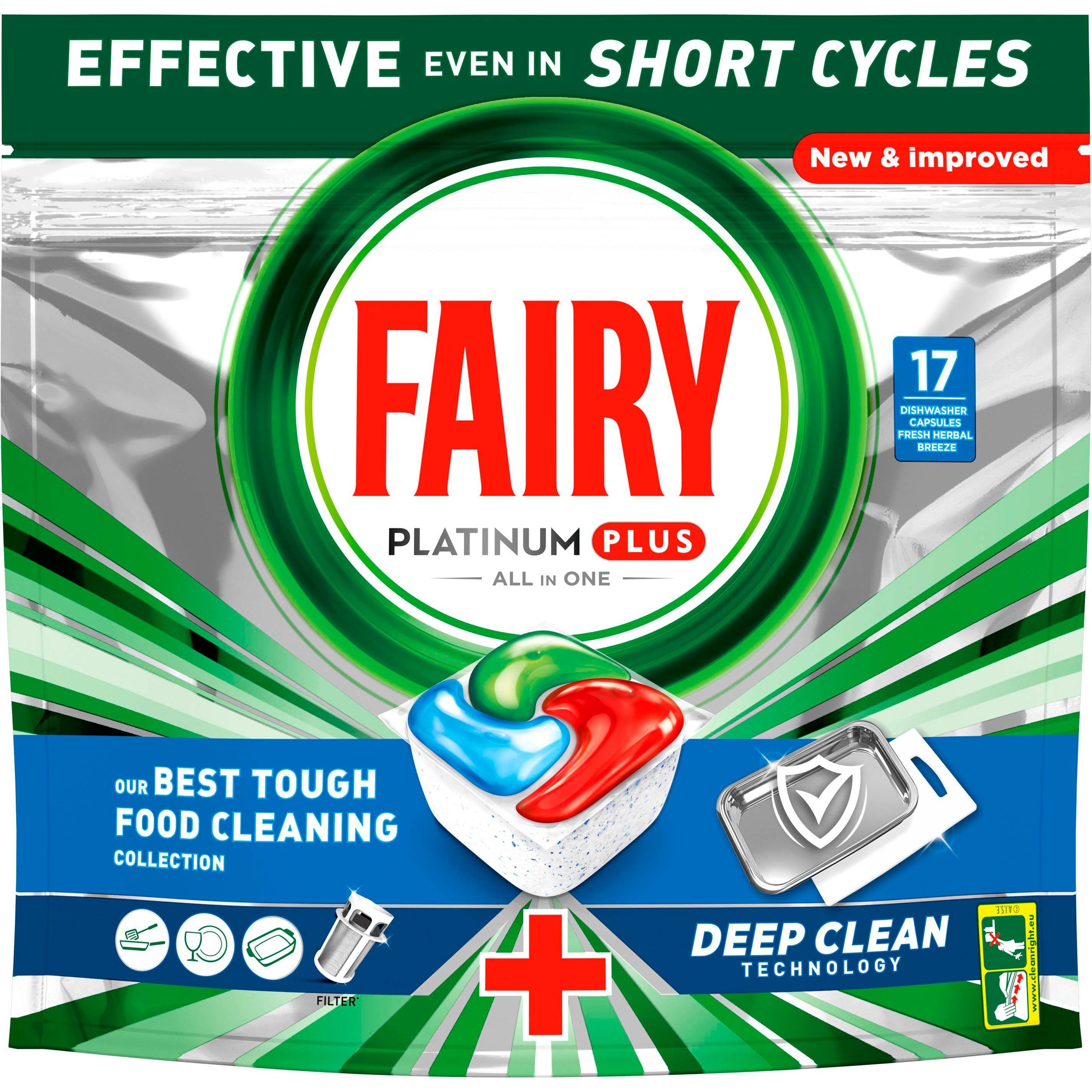 Капсулы для посудомоечных машин Fairy Platinum Plus All in 1 17шт фото 1