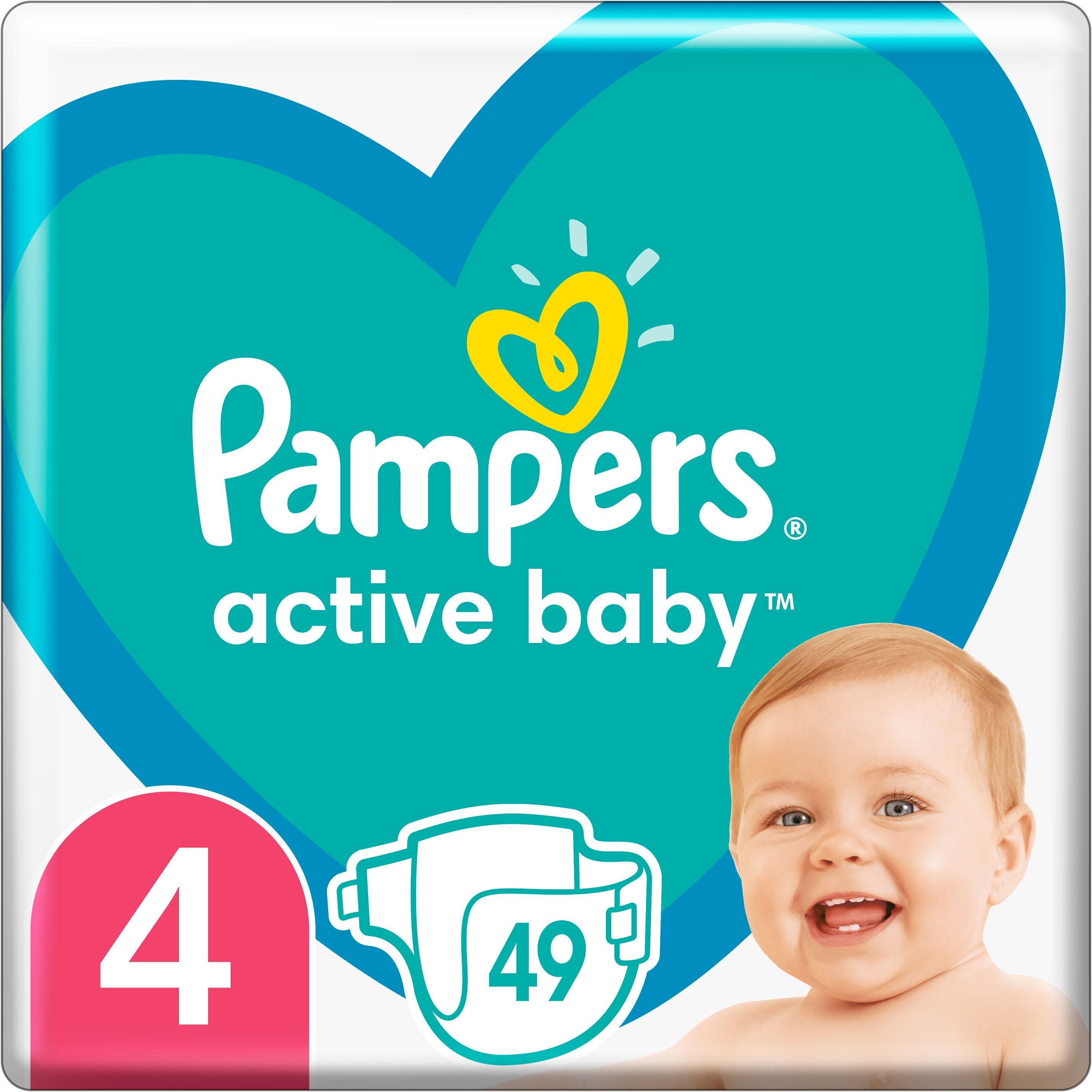 Підгузки Pampers Active Baby Розмір 4 (Maxi) 9-14 кг 49 шт.фото1
