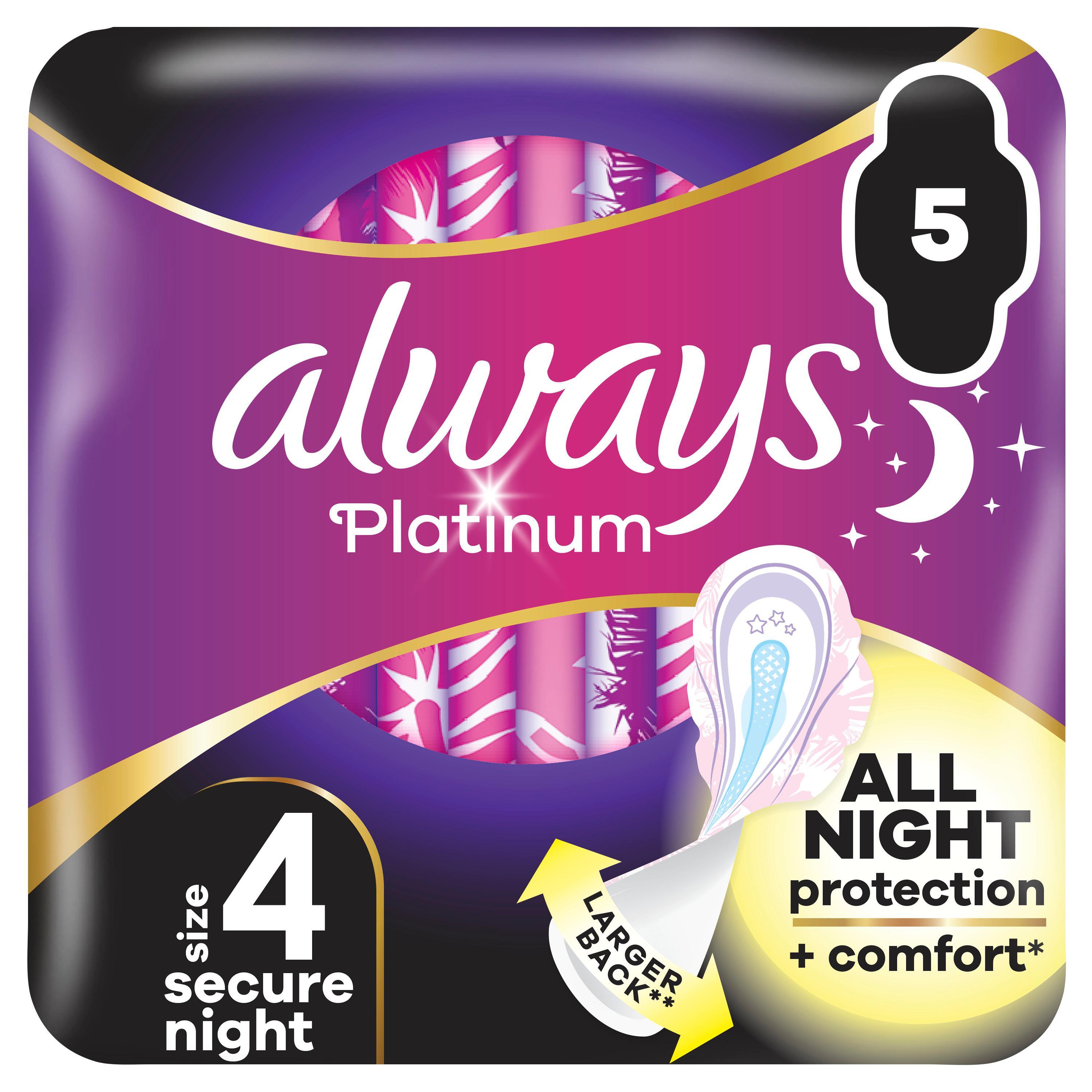 Гігієнічні прокладки Always Platinum Secure Night (Розмір 4) 5 штфото1