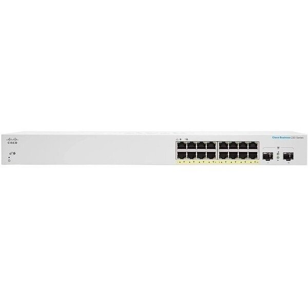 Коммутатор Cisco CBS220 Smart 16-port GE, PoE, 2x1G SFP