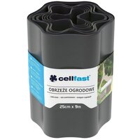 Стрічка газонна Cellfast, бордюрна, хвиляста, 25см x 9м, графіт (30-054)