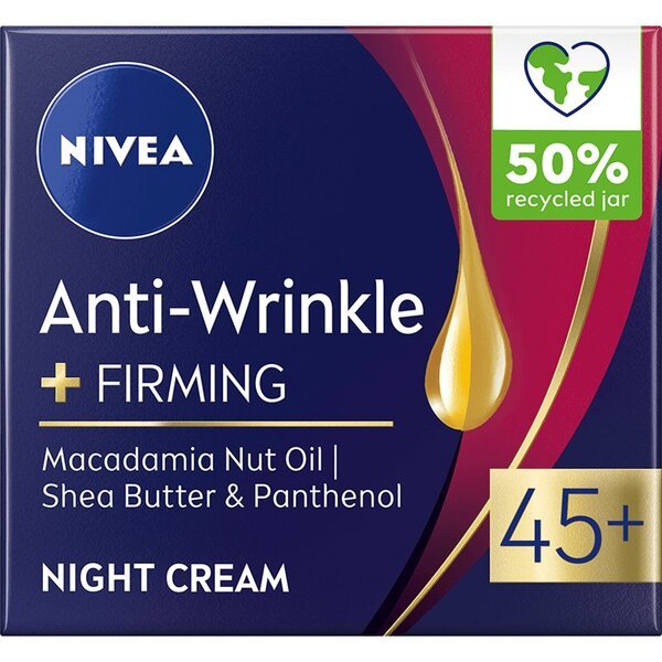 

Ночной крем для лица Nivea против морщин + упругость 45+ 50 мл