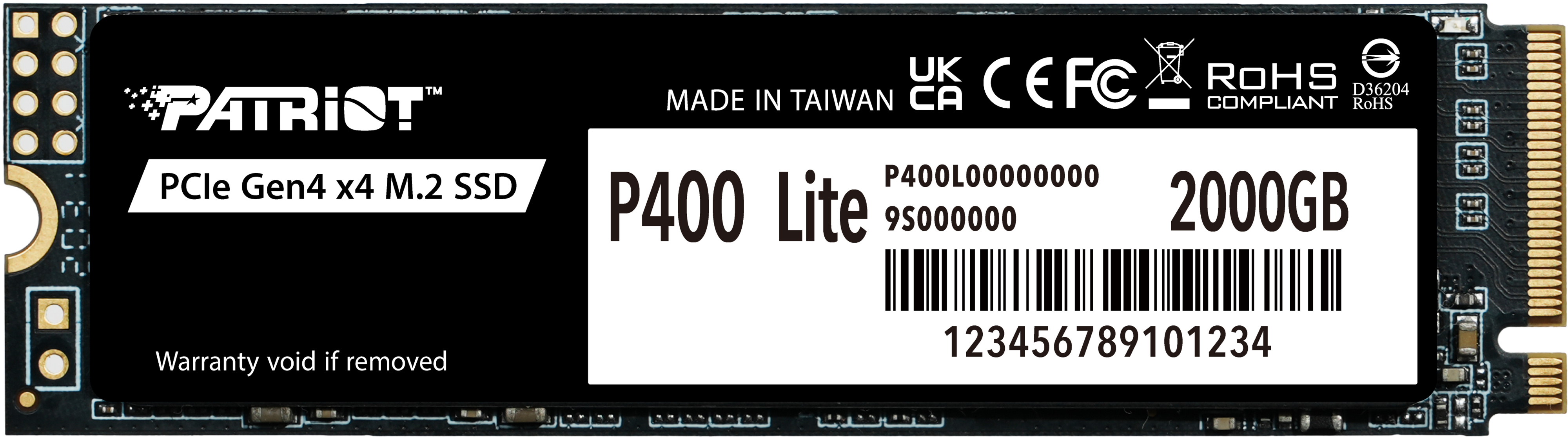 SSD накопитель PATRIOT M.2 2TB PCIe 4.0 P400 LITE (P400LP2KGM28H) фото1