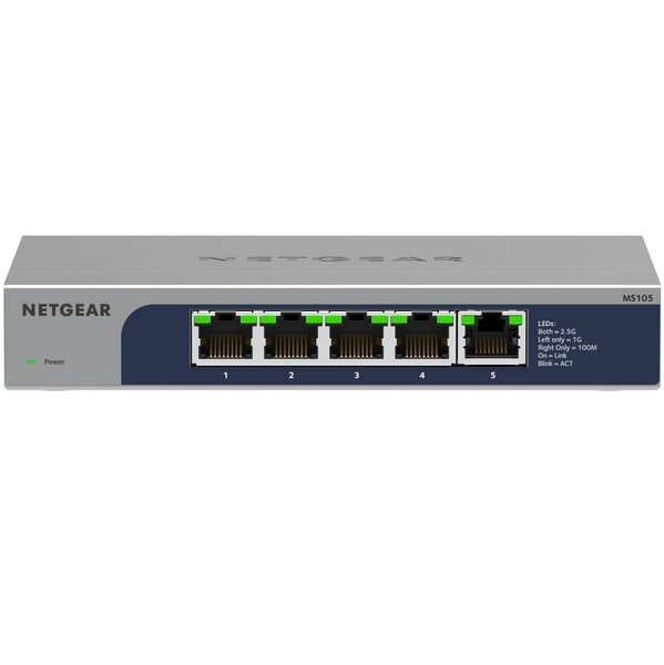 

Коммутатор NETGEAR MS105, 5x2,5GE, неуправляемый