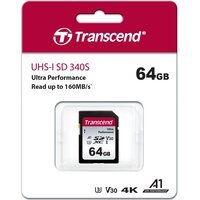 Карта пам`яті Transcend SD 64GB C10 UHS-I U3 R160/W50MB/s 4K (TS64GSDC340S)