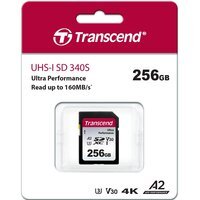 Карта пам`яті Transcend SD 256GB C10 UHS-I U3 A2 R160/W90MB/s 4K (TS256GSDC340S)