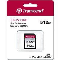 Карта памяти Transcend SD 512GB C10 UHS-I U3 A2 R160/W90MB/s 4K (TS512GSDC340S)