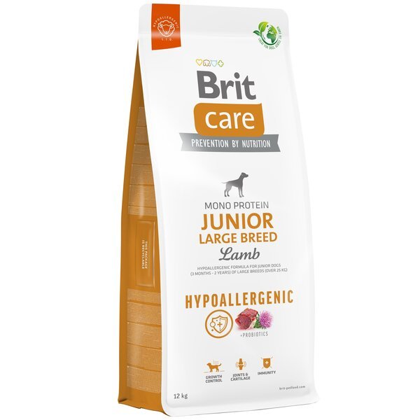 

Корм для молодых собак больших пород Brit Care Dog Hypoallergenic Junior Large Breed гипоаллергенный с ягненком 12кг