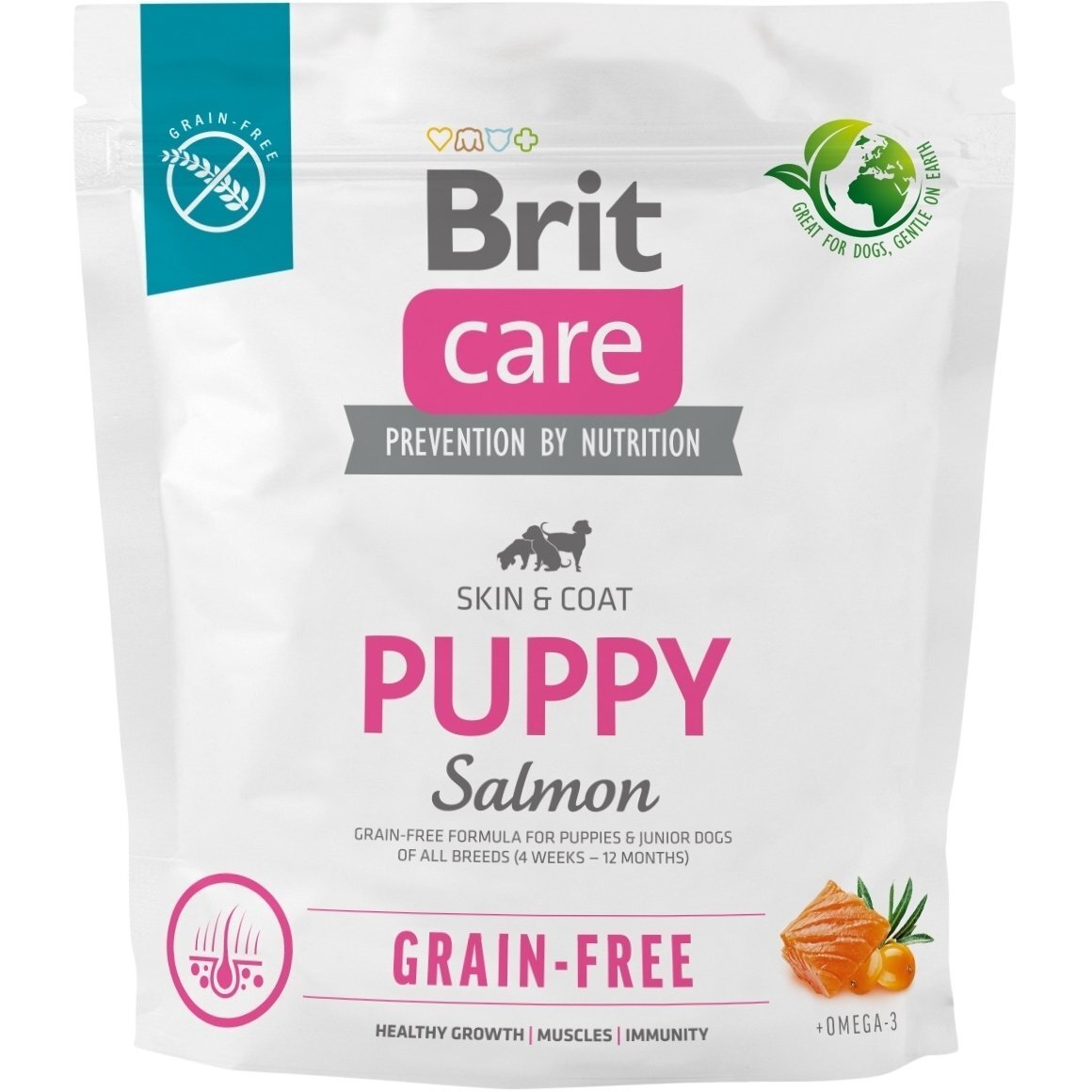 Корм для щенков Brit Care Dog Grain-free Puppy беззерновой с лососем 1кг фото 