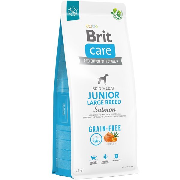 Корм для молодых собак больших пород Brit Care Dog Grain-free Junior Large Breed беззерновой с лососем 12кг