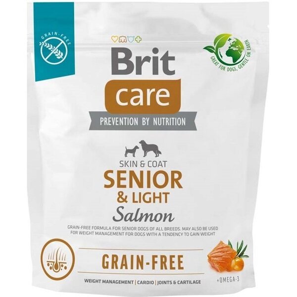 Корм для стареющих собак Brit Care Dog Grain-free Senior & Light беззерновой с лососем 1кг