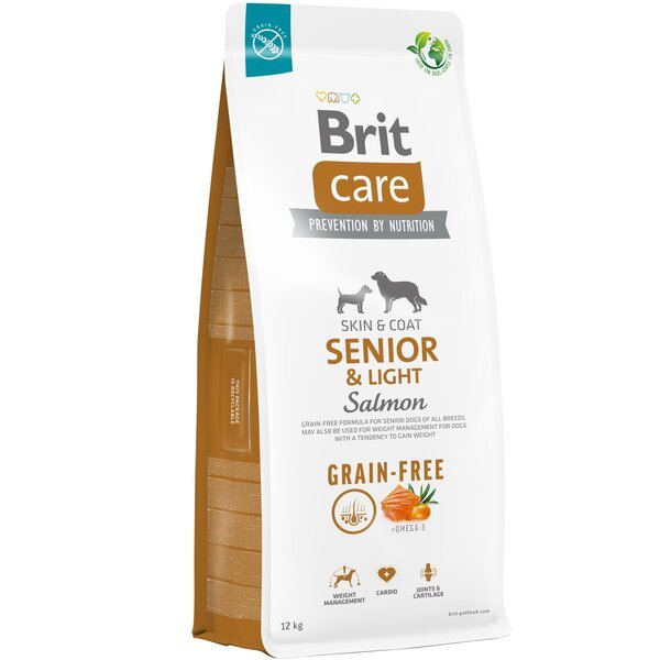 Корм для стареющих собак Brit Care Dog Grain-free Senior & Light беззерновой с лососем 12кг