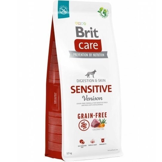 Корм для собак с чувствительным пищеварением Brit Care Dog Grain-free Sensitive беззерновой с олениной 12кг