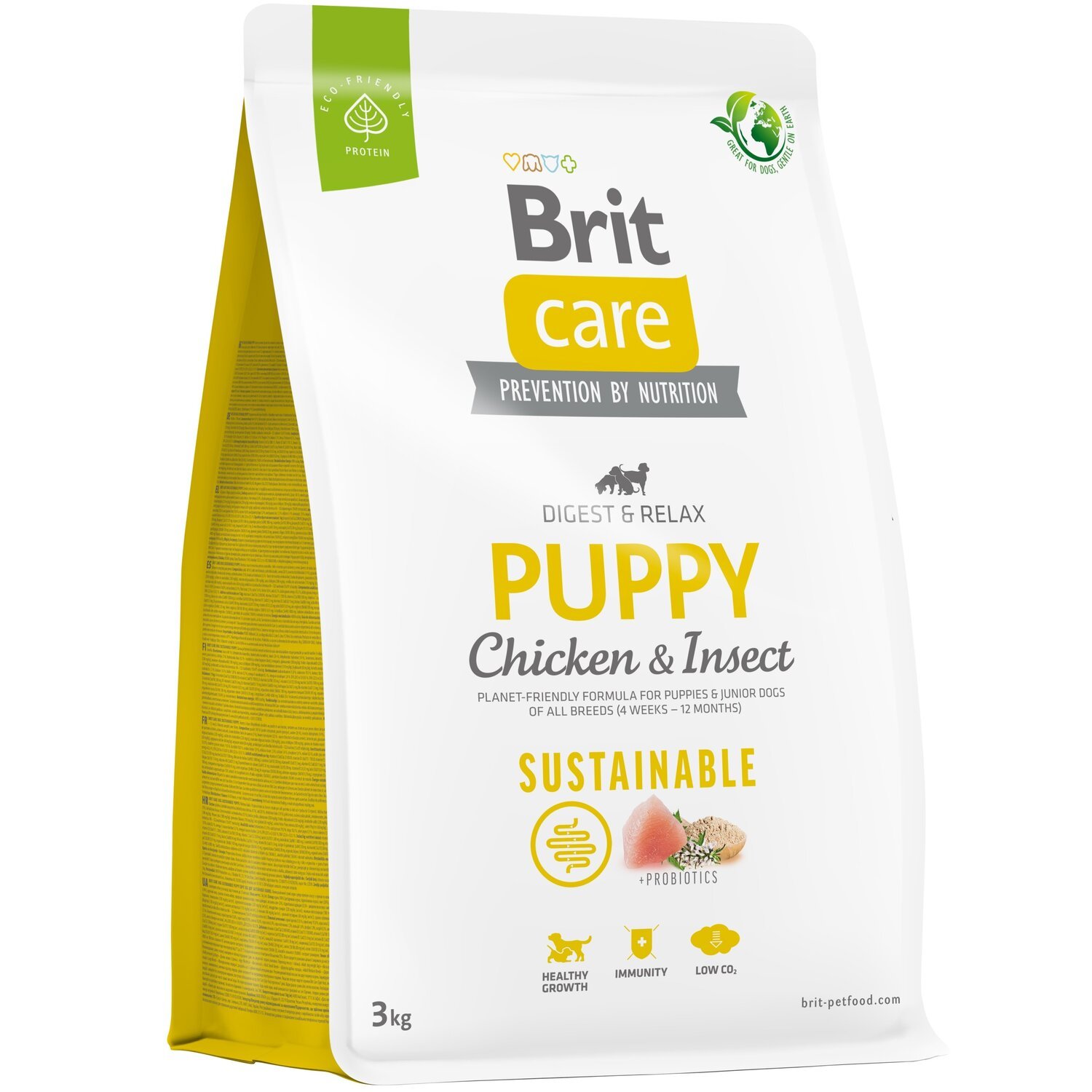 Корм для щенков Brit Care Dog Sustainable Puppy с курицей и насекомыми 3кг фото 