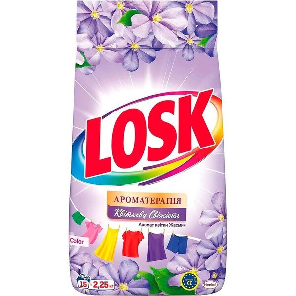Акція на Порошок для стирки Losk Ароматерапия Эфирные масла и аромат цветка жасмин 2,25кг від MOYO