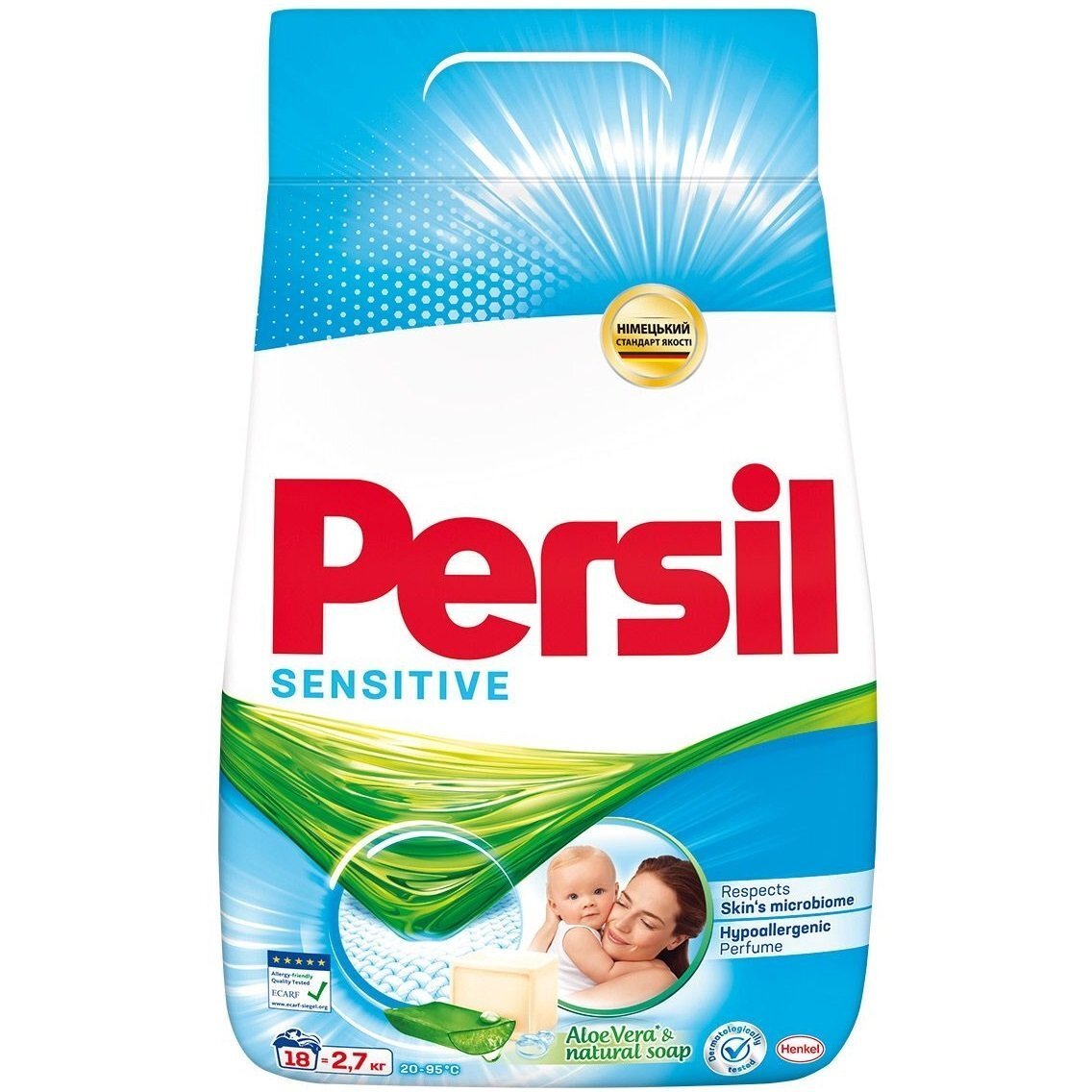 Порошок для прання Persil Sensitive Алое Вера для чутливої шкіри 2,7 кгфото