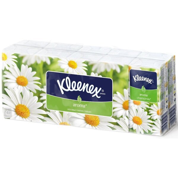 Салфетки косметические Kleenex Aroma с ароматом ромашки 10*10шт