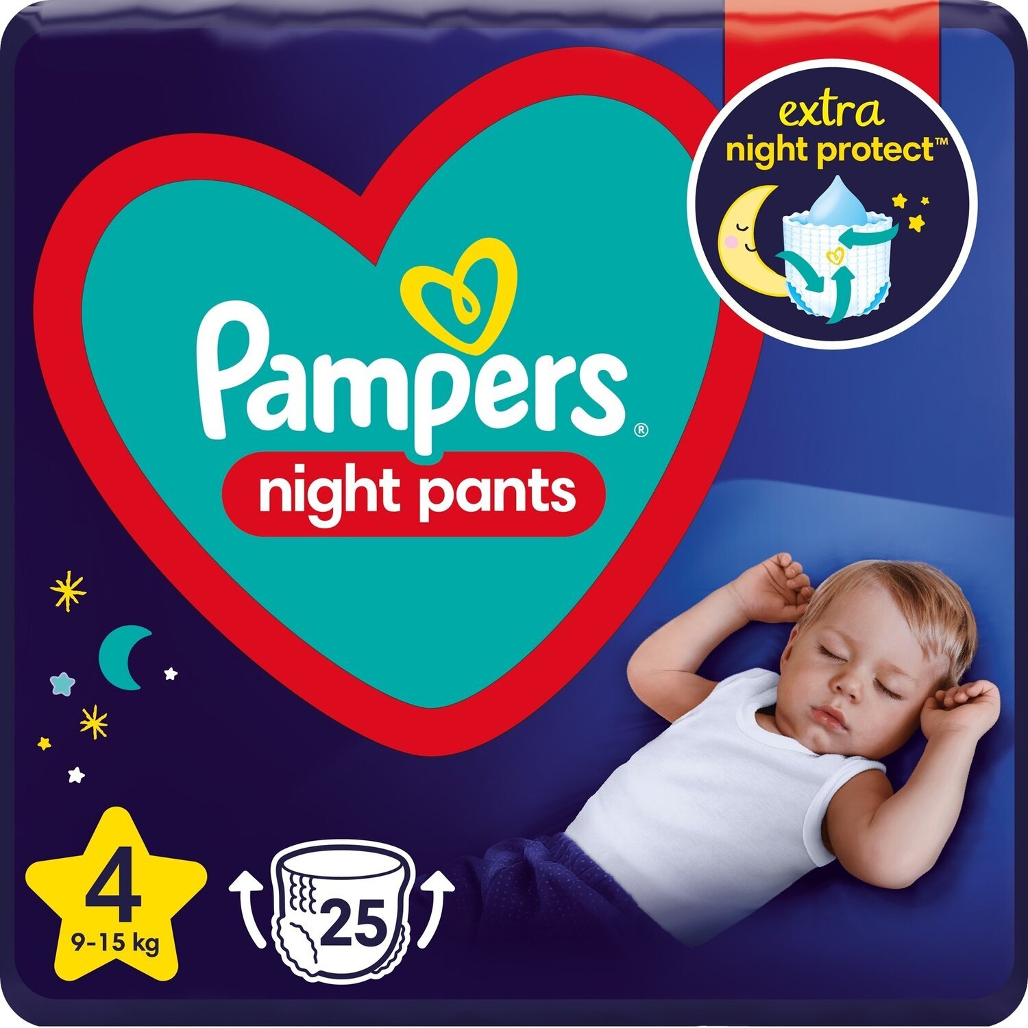 Подгузники-трусики ночные Pampers Night Pants Размер 4 9-15 кг 25шт фото 