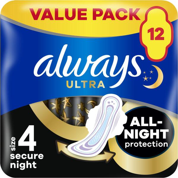 

Прокладки гигиенические Always Ultra Night Secure Duo 12шт