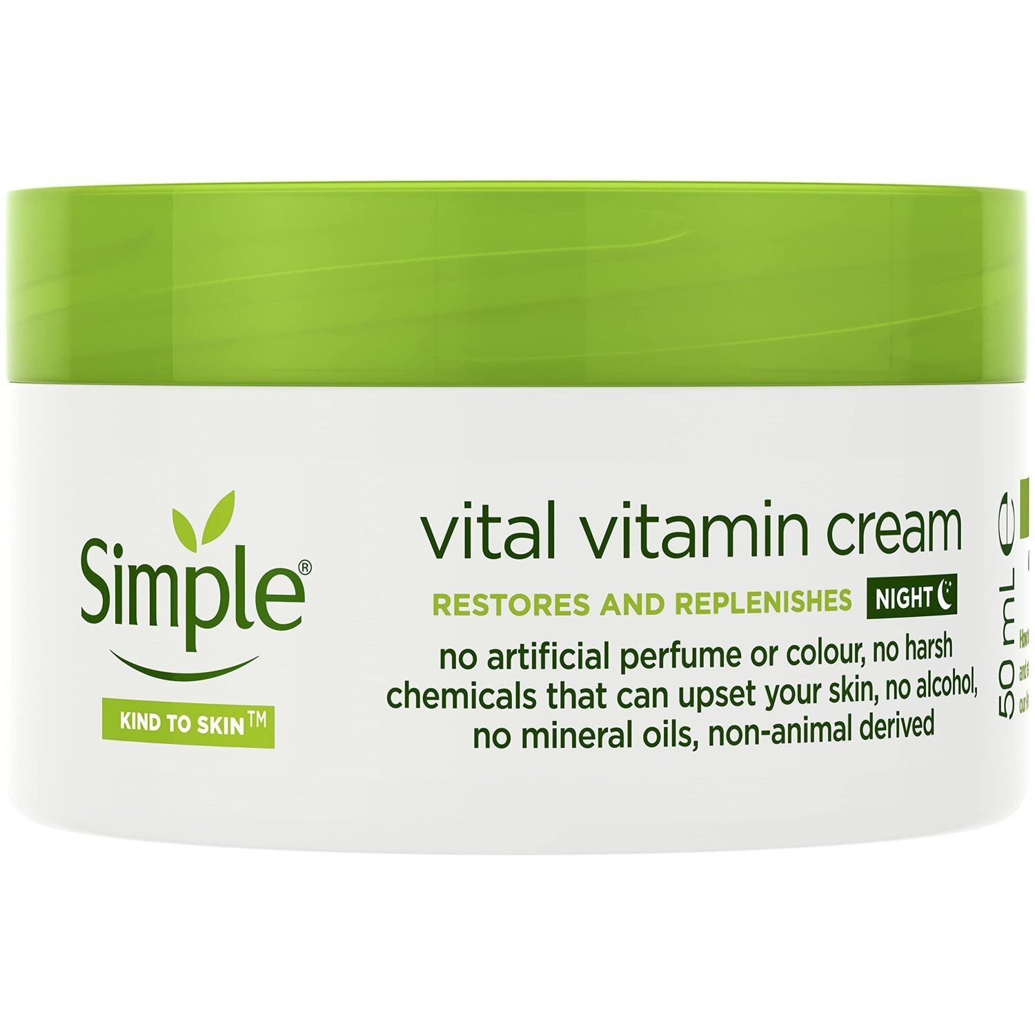 Крем для обличчя нічний вітамінний Simple Vital Vitamin Night Cream Kind to Skin 50млфото