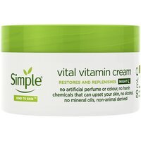 Крем для лица ночной витаминный Simple Vital Vitamin Night Cream Kind to Skin 50мл