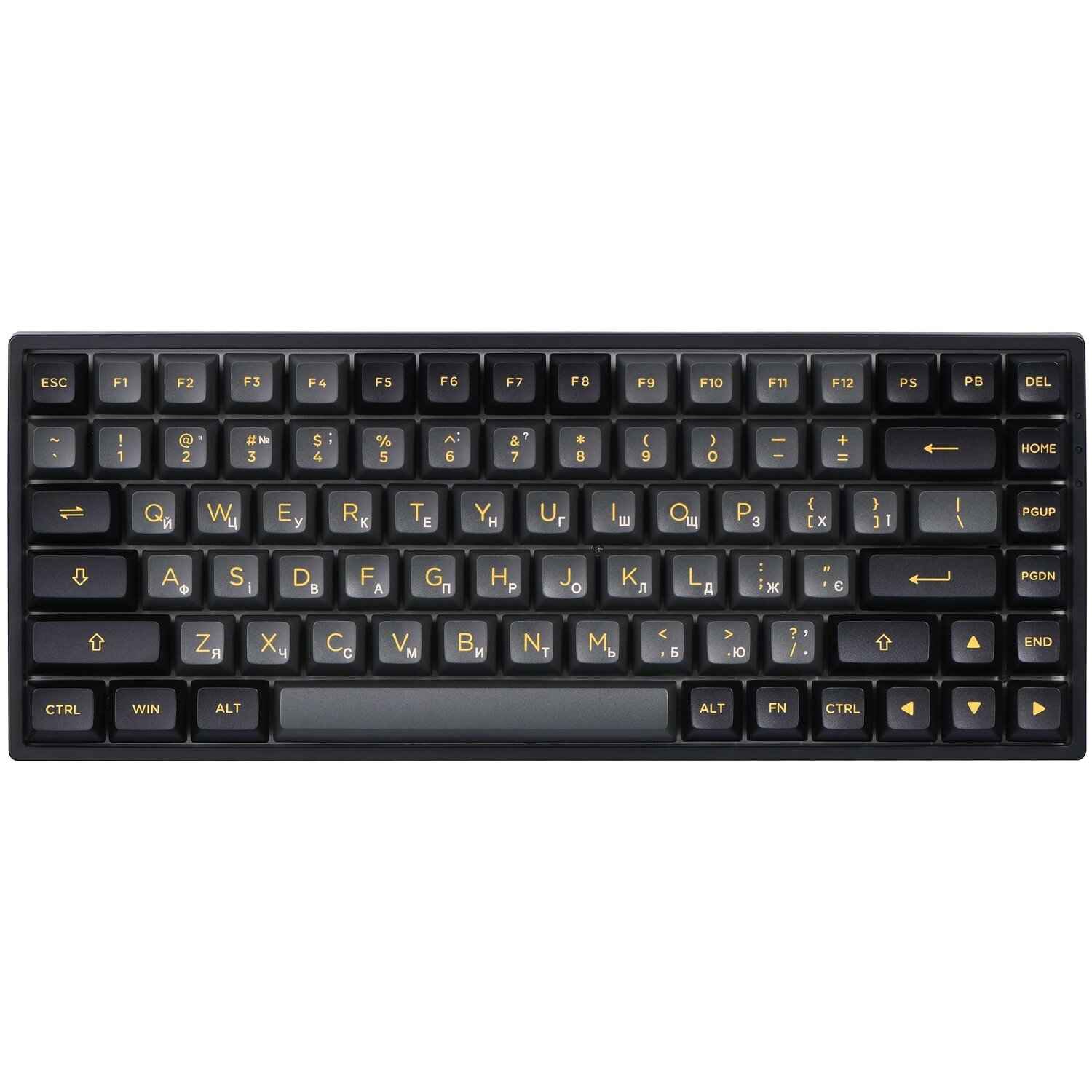 Клавіатура Akko 3084B Plus Black&amp;Gold 84Key, CS Jelly Pink, BT/WL/USB, EN/UKR, RGB, Blackфото