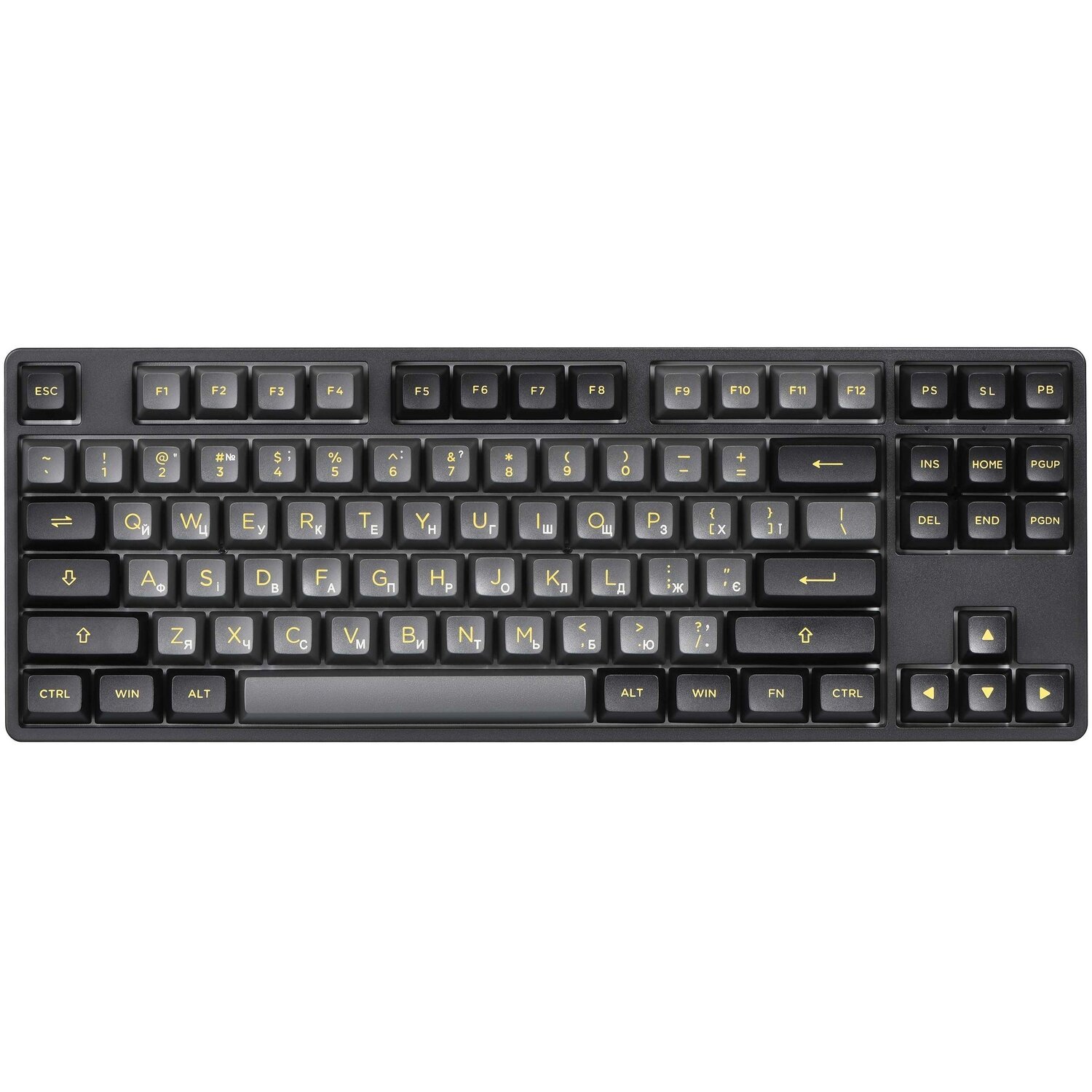 Клавіатура Akko 5087B Plus Black &amp; Gold 87Key, CS Silver, BT/WL/USB, Hot-swappable, EN/UKR, RGB, Blackфото