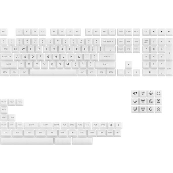 

Кейкапы AKKO ASA Clear printed keycap White V2 Fullset