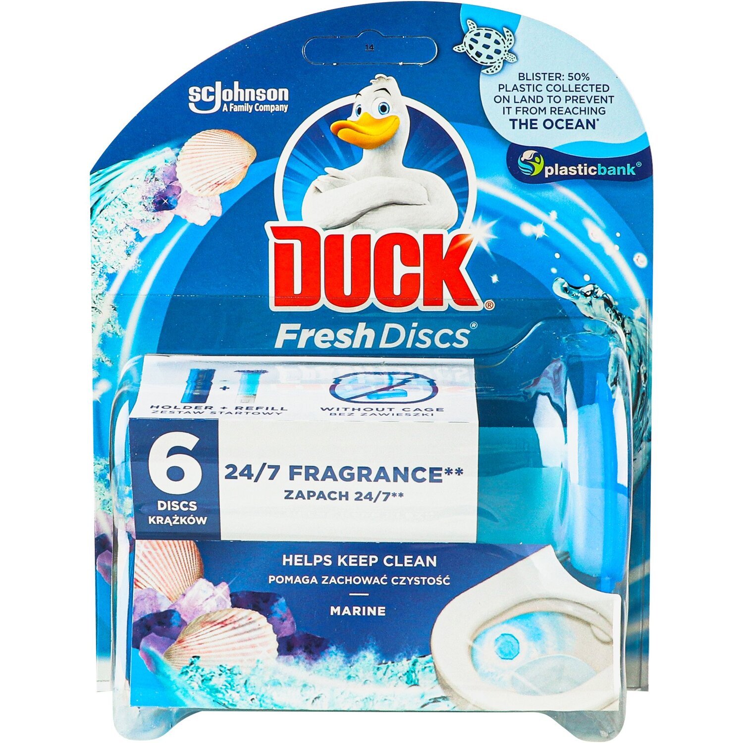 Диски чистоти для унітазу Duck Морська свіжість 6штфото