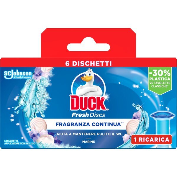 

Диски чистоты для унитаза Duck Морская свежесть сменный блок 6шт