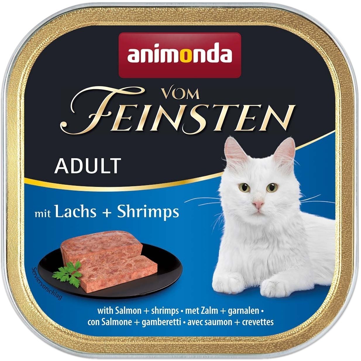 Корм влажный для котов Vom Feinsten с лососем и креветками 100 г фото 