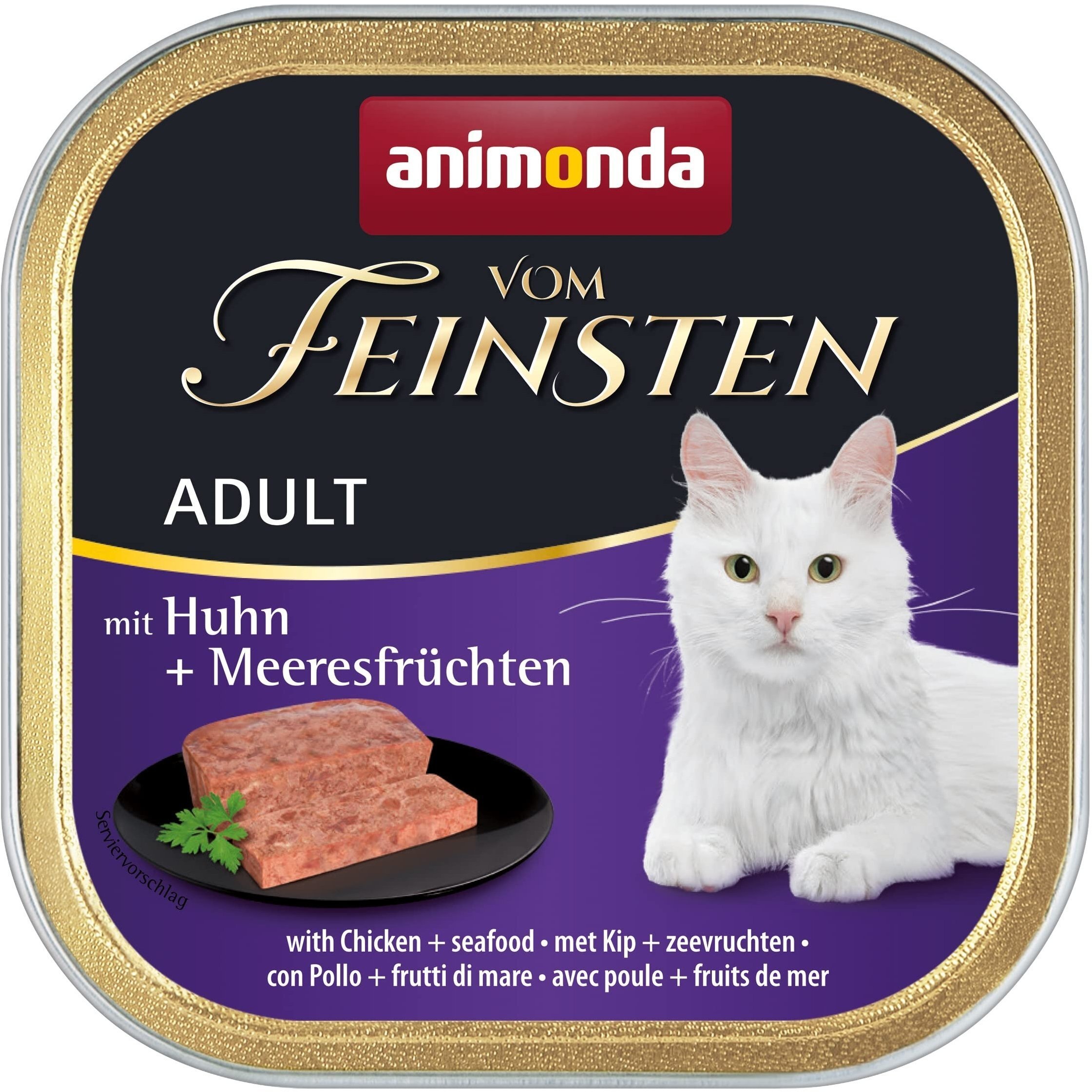 Корм влажный для котов Vom Feinsten с курицей и морепродуктами 100 г фото 1