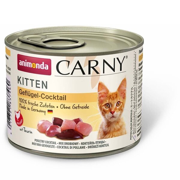 

Корм влажный для котят Carny Kitten с птицей 200 г