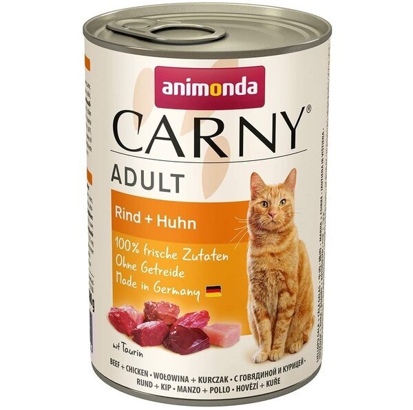 

Корм влажный для котов Carny с говядиной и курицей 400 г