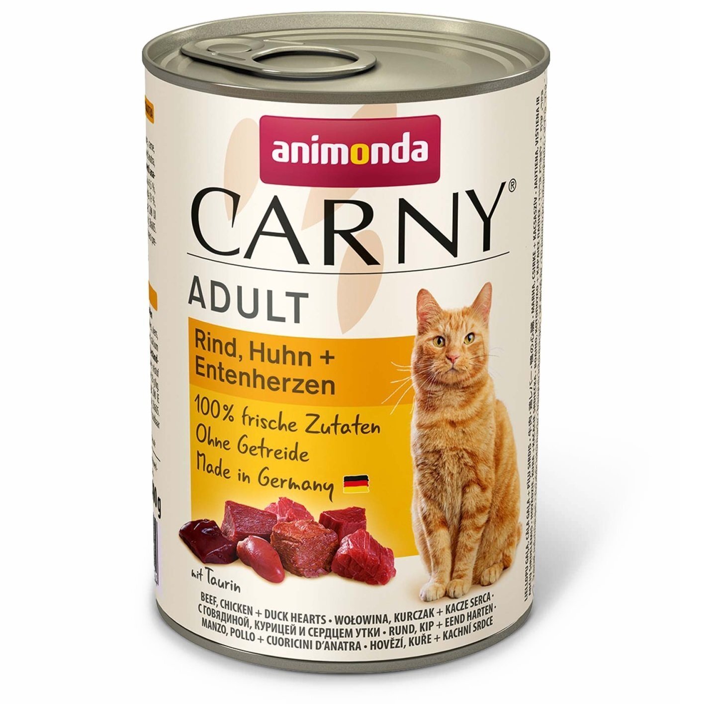 Корм вологий для котів Carny з яловичиною, куркою та качиними серцями 400 гфото