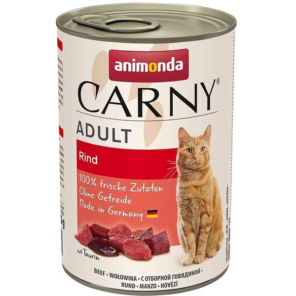 

Корм влажный для котов Carny с говядиной 400 г