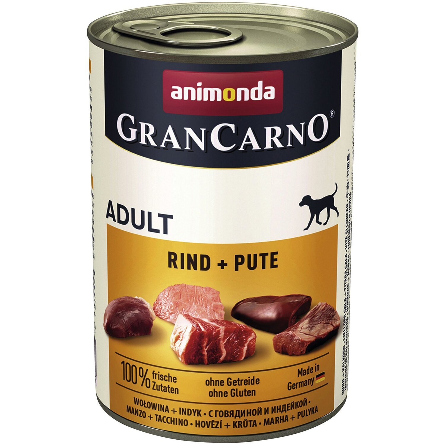 Корм влажный для щенков GranCarno с говядиной и индюшкой 400 г фото 