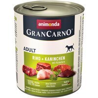 Корм вологий для собак GranCarno з яловичиною, кроликом та травами 800 г