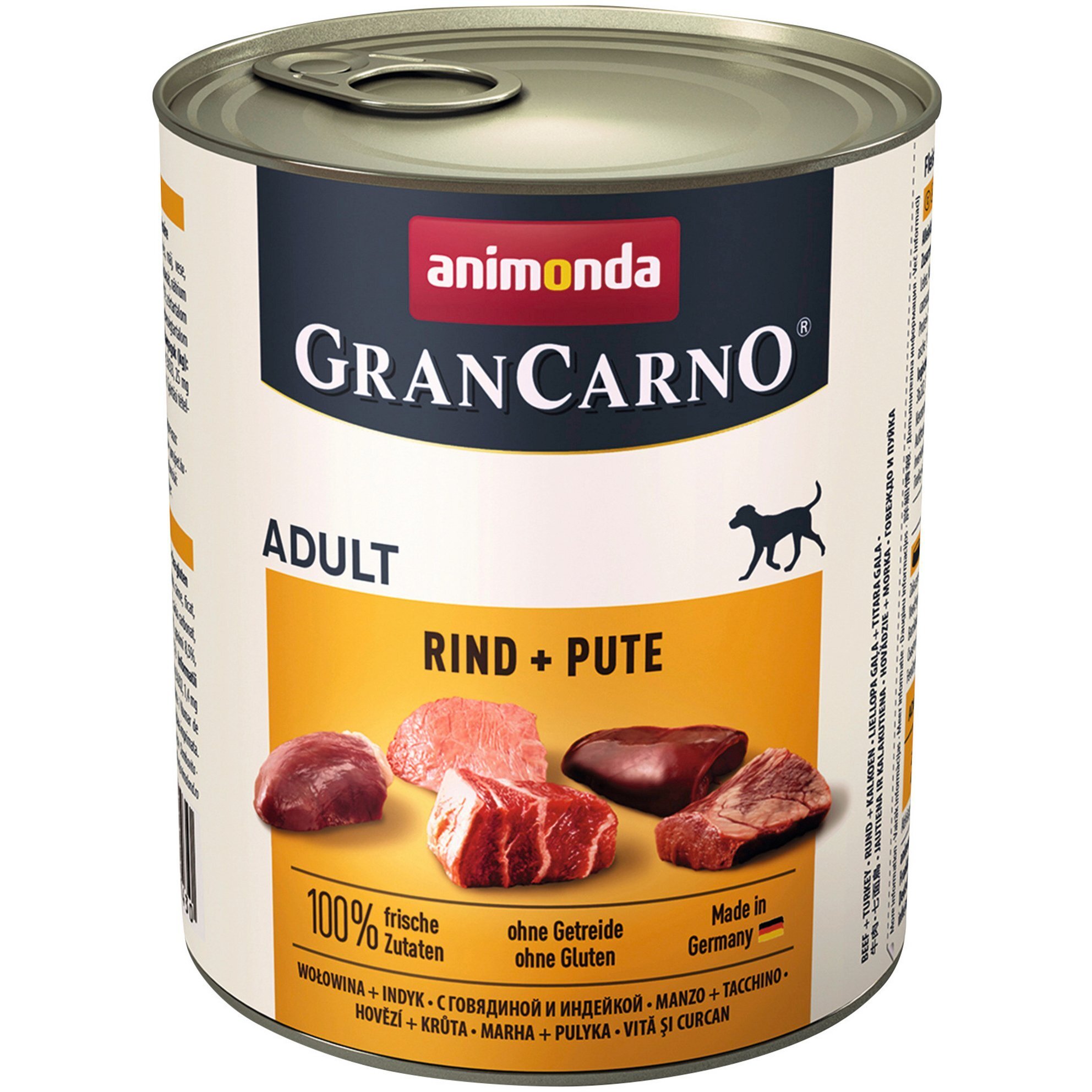 Корм вологий для цуценят GranCarno з яловичиною та індичкою 800 гфото1