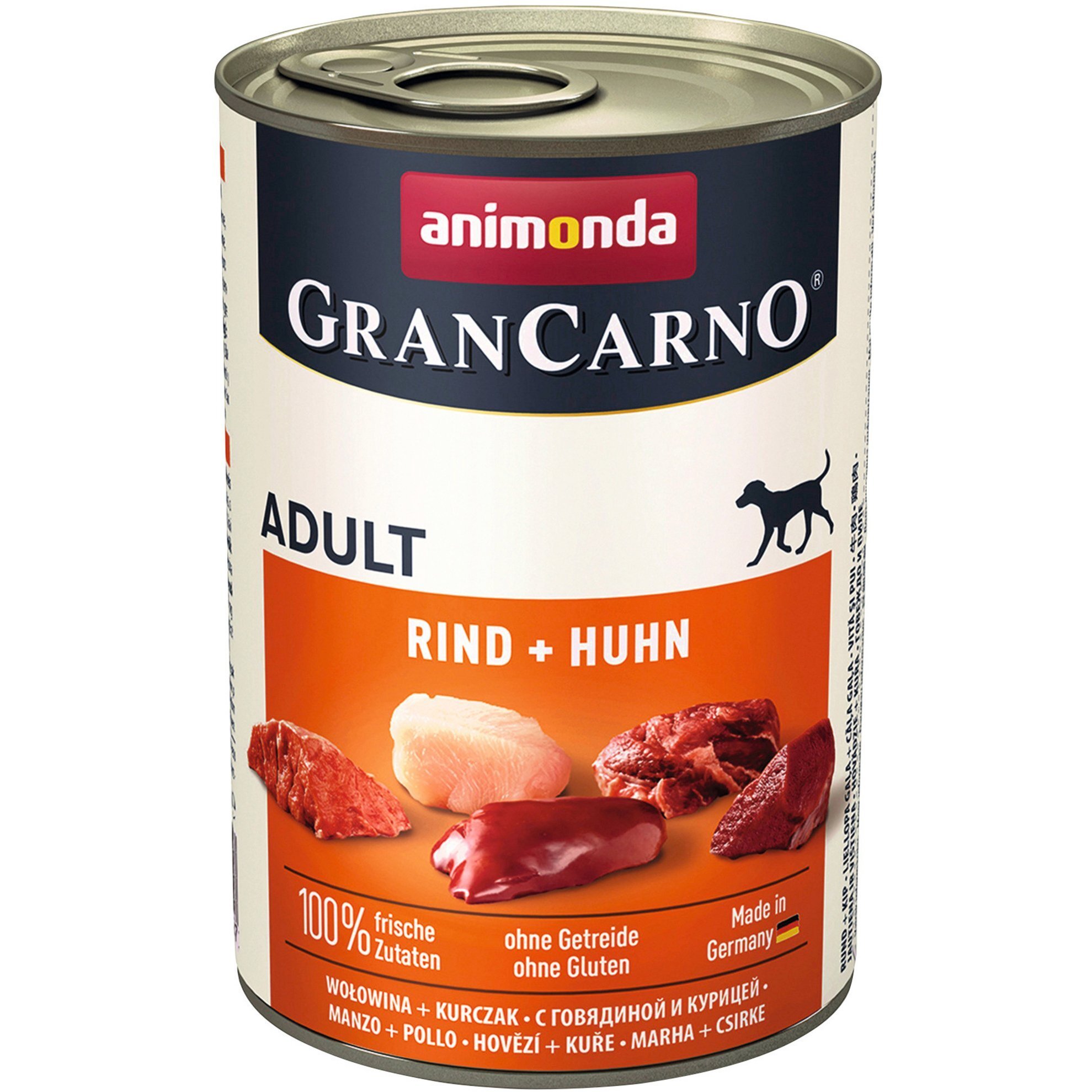 Корм вологий для собак GranCarno з яловичиною та ягням 400 гфото1